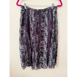Bianca Purple Floral Midi Skirt